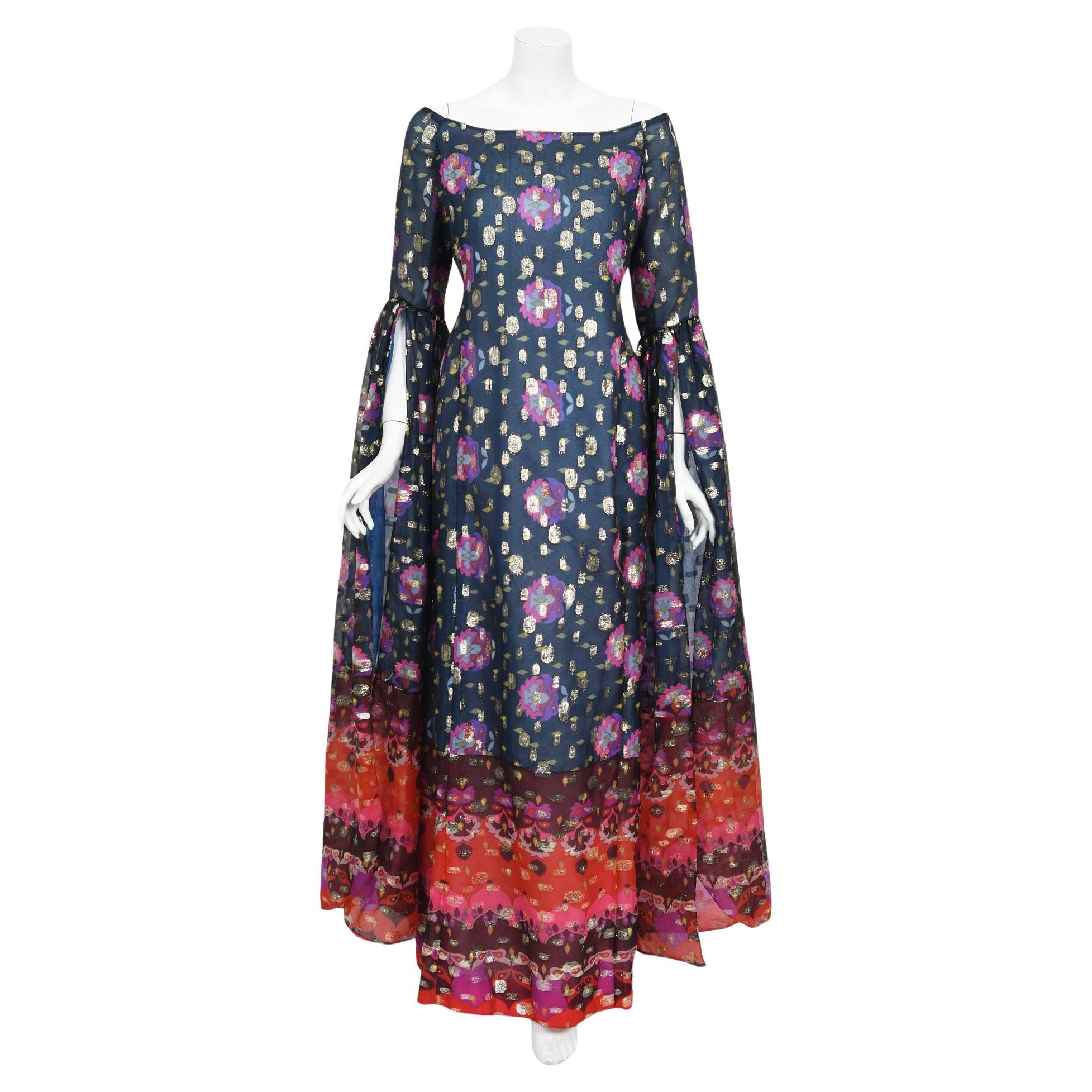 Leonard Paris psychedelic oriental maxi dress – OMNIA